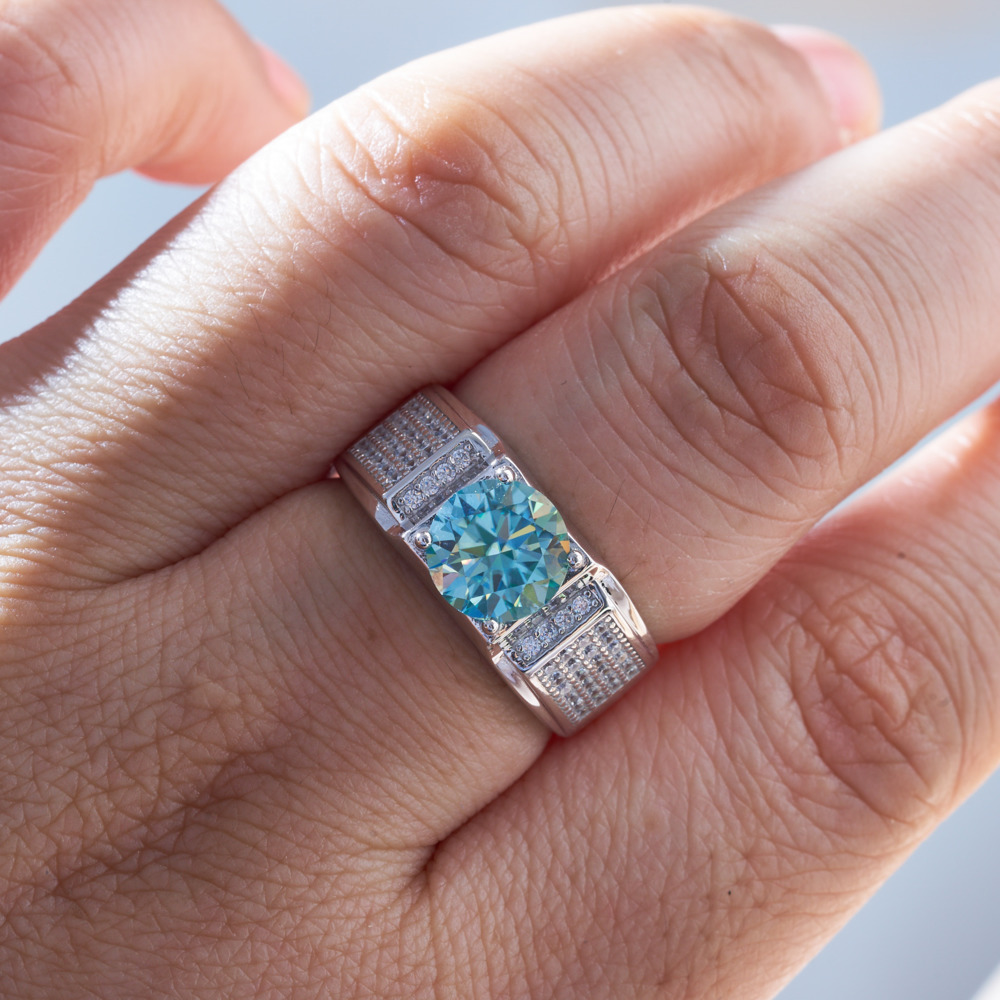 1 carat natural blue color moi - огляд і ціна Moissanite Engagement Ring 1 Carat