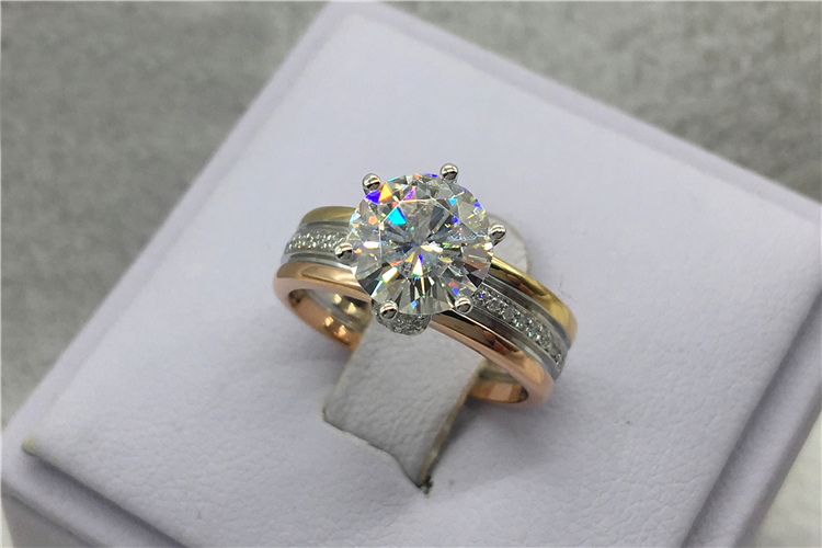 Custom Solid 18K Au750 Yellow  - огляд і ціна Moissanite Engagement Ring 1 Carat