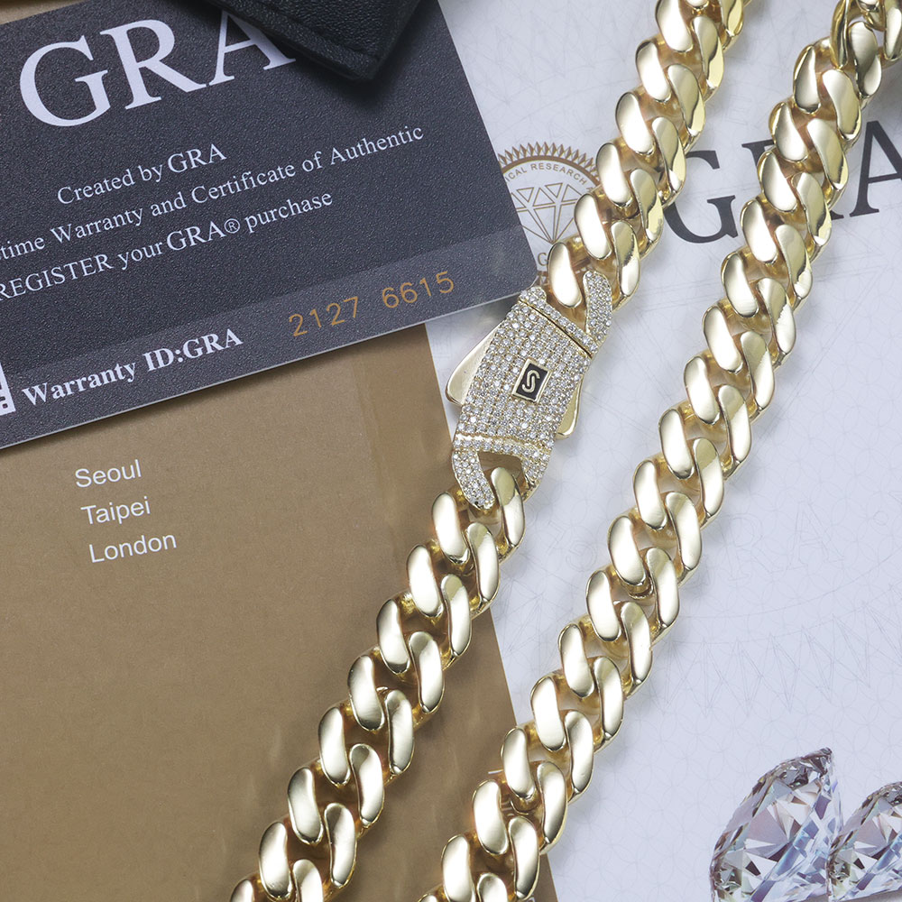 ESKEEM New 925 Silver Monaco C - огляд і ціна Cuban Link Chain 12Mm