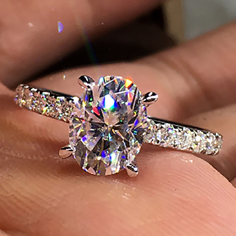 Custom Solid 10K White Gold Wo - огляд і ціна Moissanite Engagement Ring 1 Carat