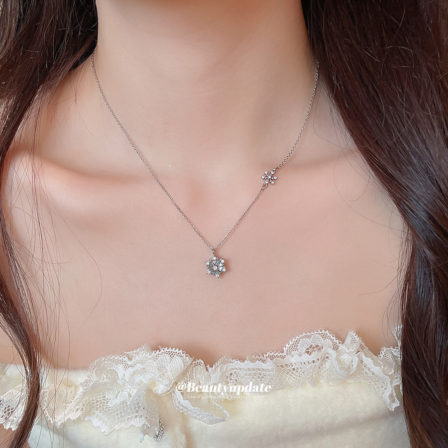 Sparkling Ice Crystal Snowflak - огляд і ціна Layered Pendant Necklace Aesthetic