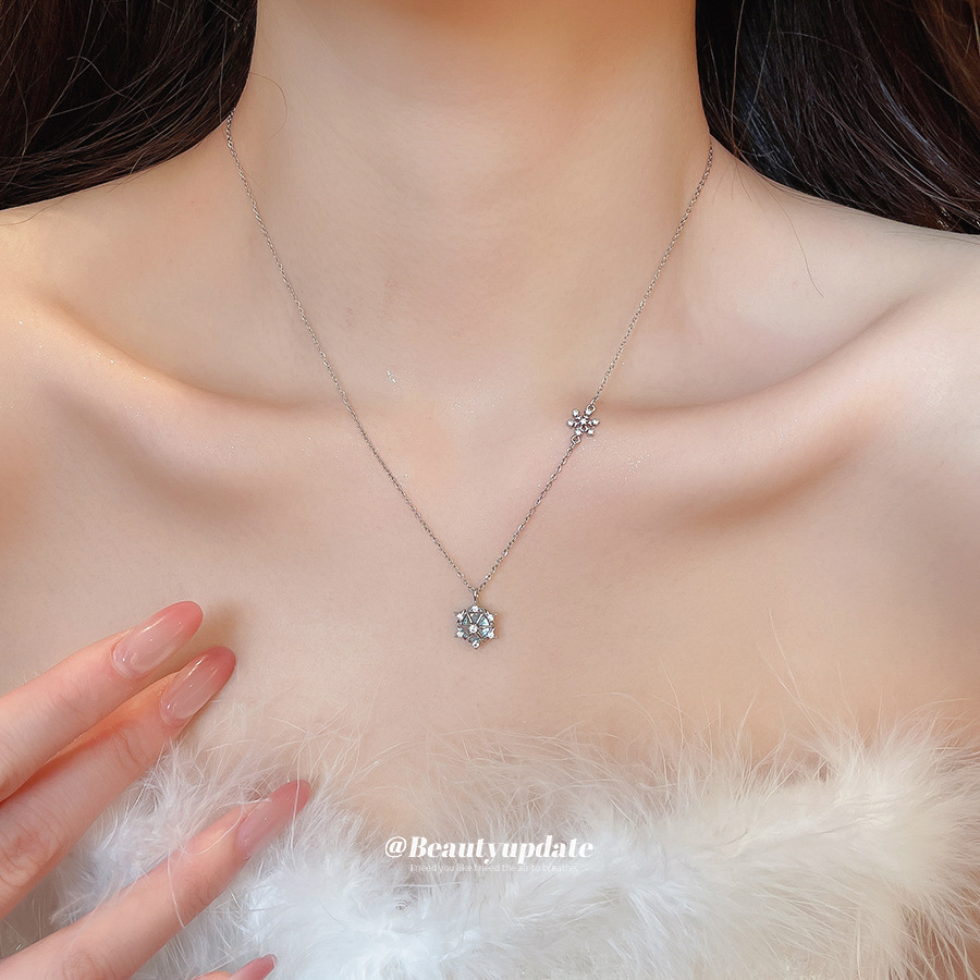 Sparkling Ice Crystal Snowflak - огляд і ціна Layered Pendant Necklace Aesthetic