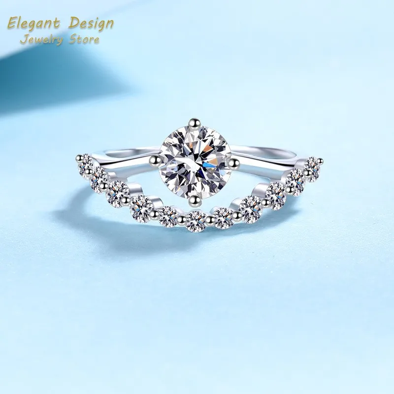 Crown of Love Platinum Pt950 W - огляд і ціна Moissanite Engagement Ring 1 Carat