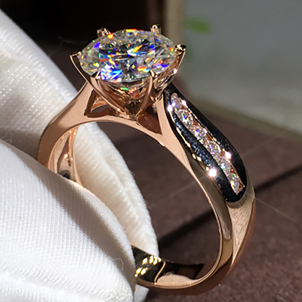 Custom Solid 14K Au585 White G - огляд і ціна Moissanite Engagement Ring 1 Carat