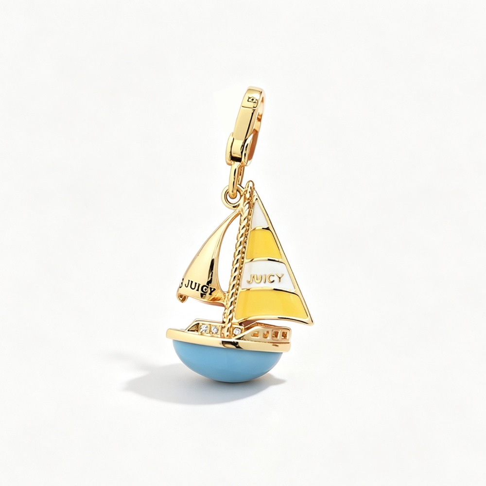 Elegant Enamel Glaze Blue Sail - огляд і ціна Initial Letter Necklace 18K Gold