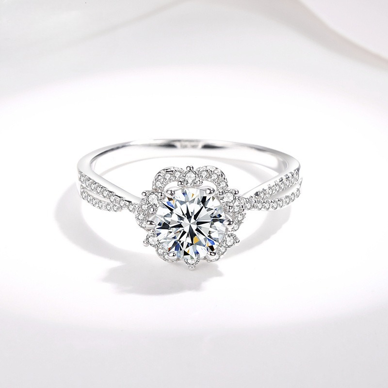 AETEEY S925 Silver Twisted Sha - огляд і ціна Moissanite Engagement Ring 1 Carat