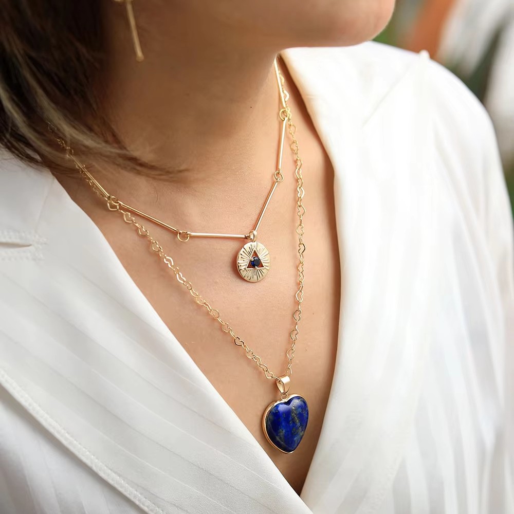 Layered Necklaces Natural Gems - огляд і ціна Layered Pendant Necklace Aesthetic