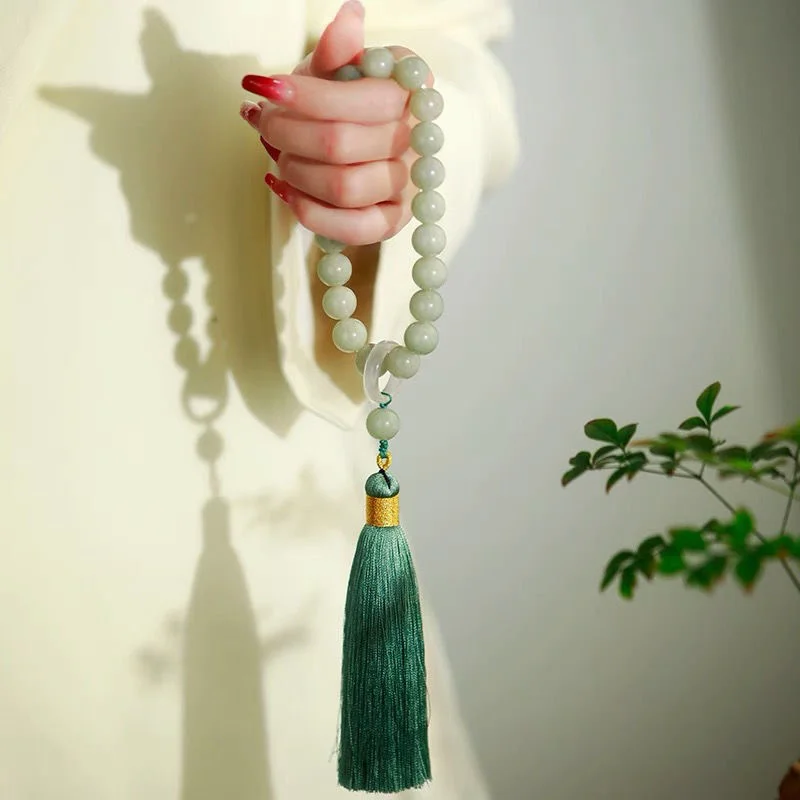 Green Jade Stone 12mm Beads Ta - огляд і ціна Necklaces